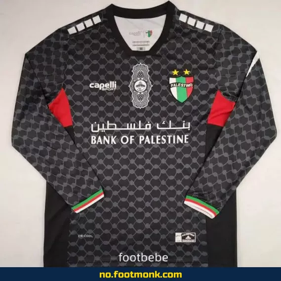 Palestino 2024-2025 borte drakt svart langermet fotballdrakt – offisiell fotballdrakt for voksne og barn