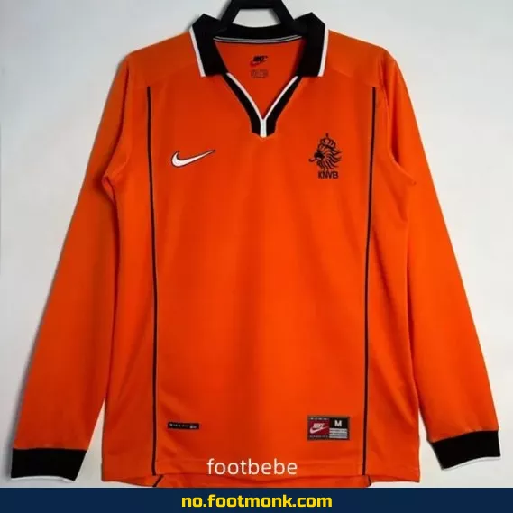 Vintage Nederland hjemmedrakt 1998 langermet fotballdrakt – autentisk fotballtrøye