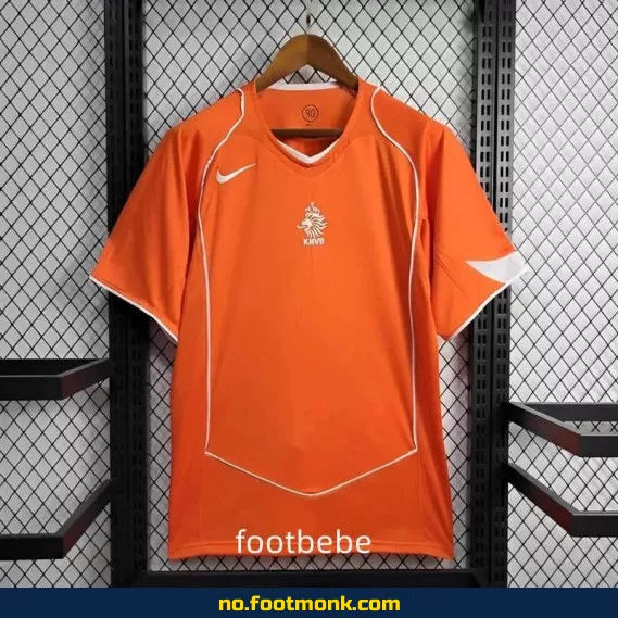 Orange vintage Nederland hjemmedrakt 2004 – Fotballdrakt for voksne og barn, offisiell stil