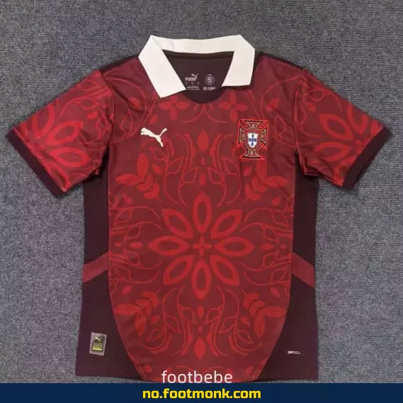 Portugal fotballdrakt 2025/2026 konseptdesign rød – Offisiell stil, barn og voksen