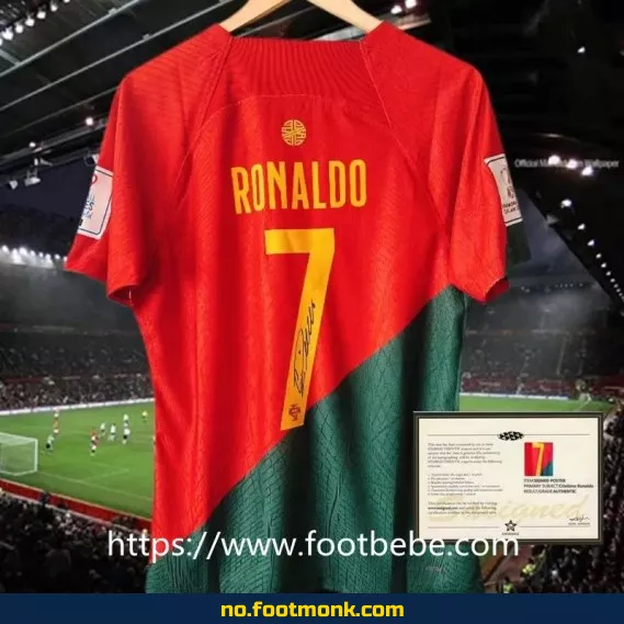 Portugal hjemmedrakt 2022 med Ronaldo-signatur og trykk – Autentisk fotballdrakt for voksne og barn | Kjøp offisiell fotballdrakt online