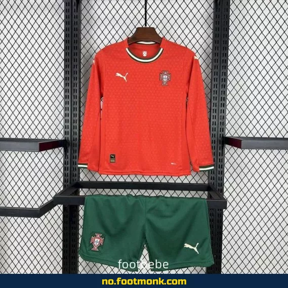 Portugal hjemmedrakt 2025 for barn med lange ermer – Offisiell fotballdrakt