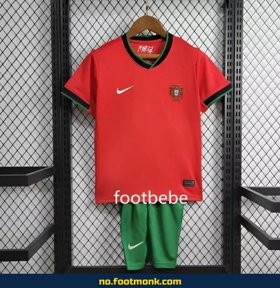 Portugal hjemmedrakt for barn Euro 2024 rød – kjøp offisiell fotballdrakt