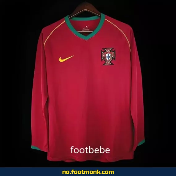 Portugal Vintage 2006 Hjemmedrakt Langermet Fotballdrakt – Offisiell Replica