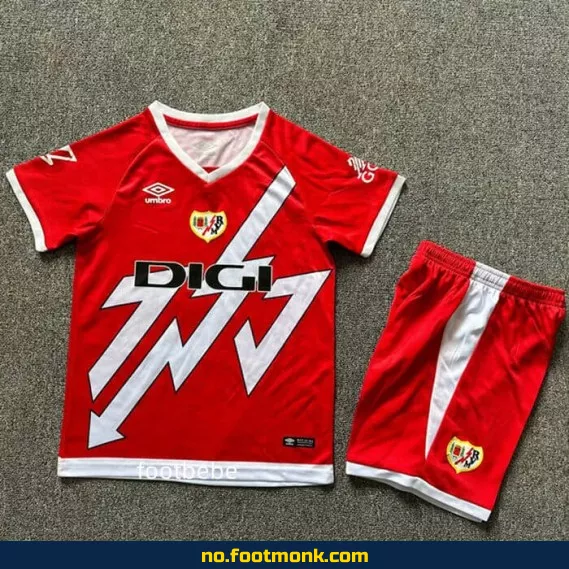 Rayo Vallecano barnedrakt 2024-2025 rød – Offisiell fotballdrakt for barn – Kjøp billige fotballdrakter online