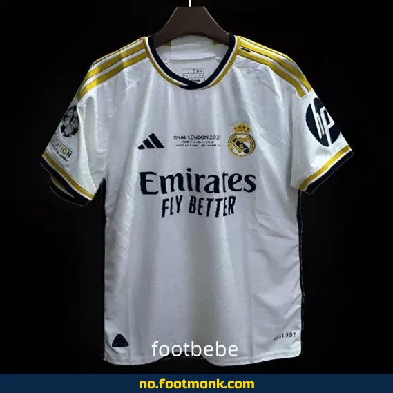 Ekte Real Madrid hjemmedrakt 2023-2024 Champions League finale – Fotballdrakt med navn, offisiell drakt for barn og voksne | Kjøp billige fotballdrakter online