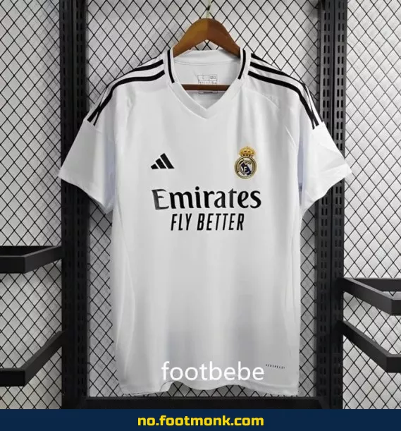 Real Madrid hjemmedrakt 2024-2025 Hvit – Offisiell fotballdrakt for barn og voksne | Kjøp fotballtrøye med navn og trykk