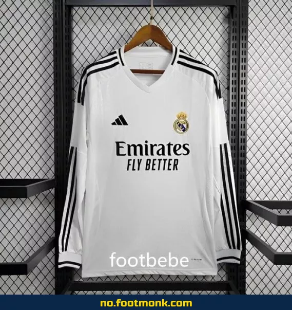 Ekte Real Madrid hjemmedrakt 2024/2025 langermet – Offisiell fotballdrakt for voksne og barn | Kjøp fotballtrøyer på nett