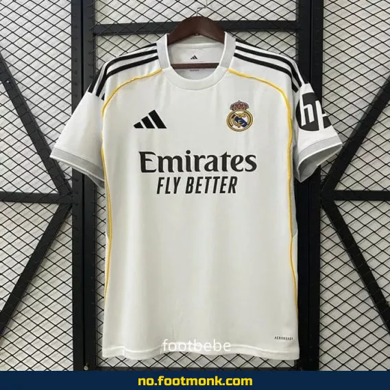 Real Madrid hjemmedrakt 2025-2026 – Hvit fotballdrakt for voksne og barn | Offisiell nettbutikk | Kjøp billige fotballdrakter med navn og trykk