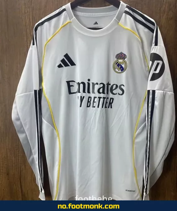 Real Madrid hjemmedrakt 2025-2026 langermet – Offisiell fotballdrakt for voksne og barn
