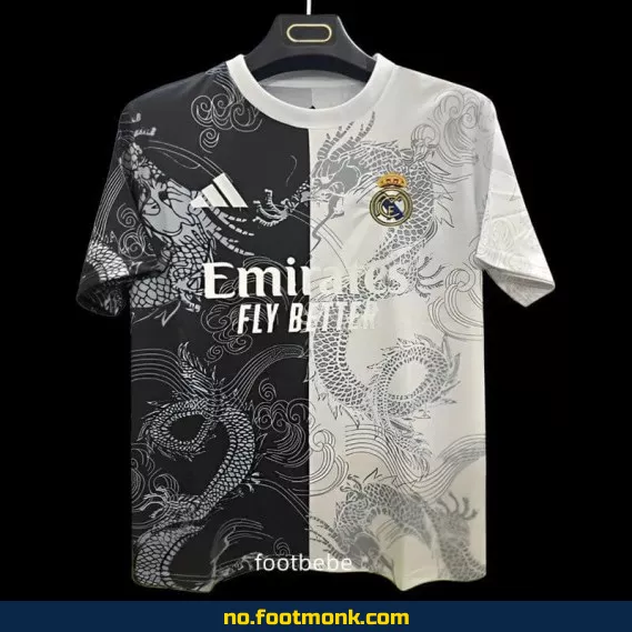 Real Madrid 2025-2026 Dragon Hjemme drakt – Hvit/Svart – Autentisk fotballdrakt for voksne og barn – Offisiell nettbutikk