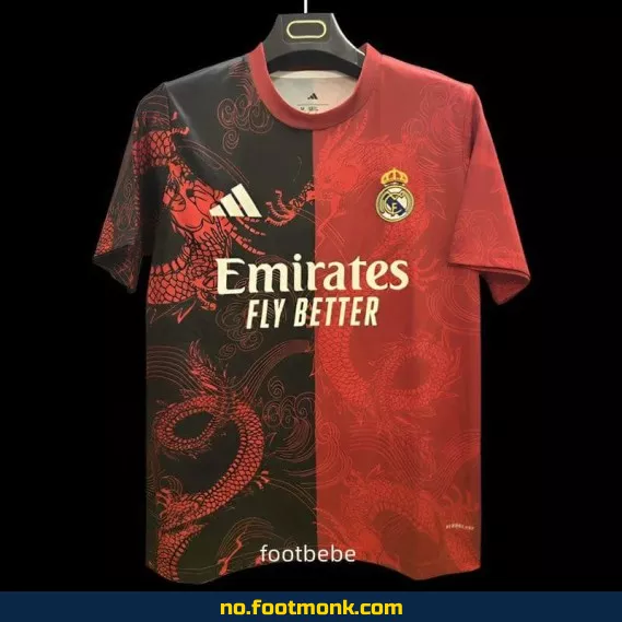 Real Madrid Dragon Rød Svart Fotballdrakt 2025-2026 – Offisiell Klubbdrakt for Voksne og Barn