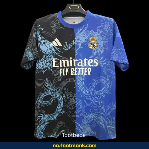 Real Madrid 2025-2026 fotballdrakt – Dragon Blå/Svart – Offisiell drakt for barn og voksne | Kjøp billige fotballdrakter online