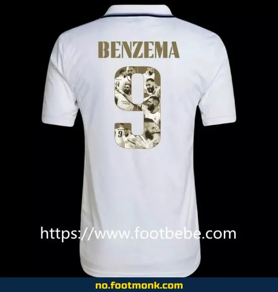 Authentisk Real Madrid Hjemmedrakt 2022/2023 – Benzema Ballon d'Or – Fotballdrakt for Voksne/Barn – Kjøp Offisiell Drakt på Nett