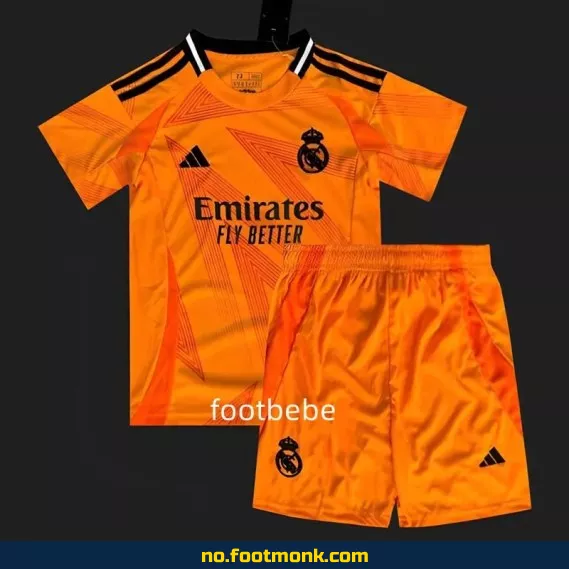 Real Madrid barnedrakt 2024-2025 oransje – Offisiell fotballdrakt for barn – Kjøp billig fotballtrøye på nett
