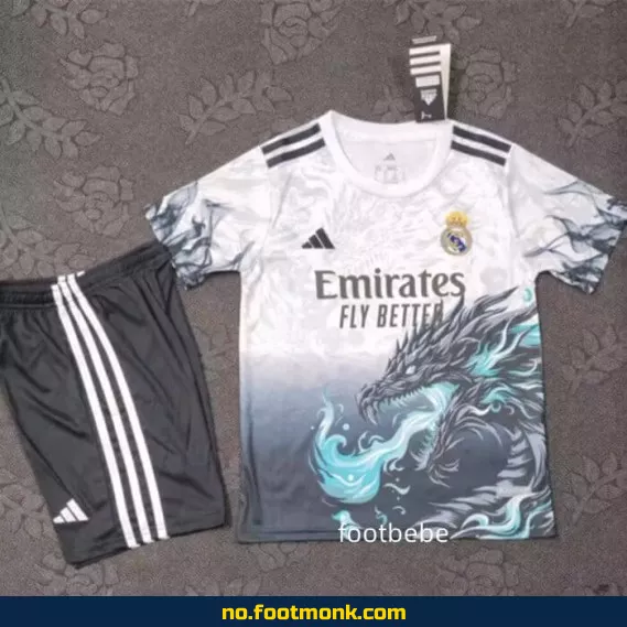 Real Madrid Dragon Barnedrakt 2025-2026 – Autentisk Fotballdrakt for Barn – Kjøp Offisiell Klubbtrøye på Nett