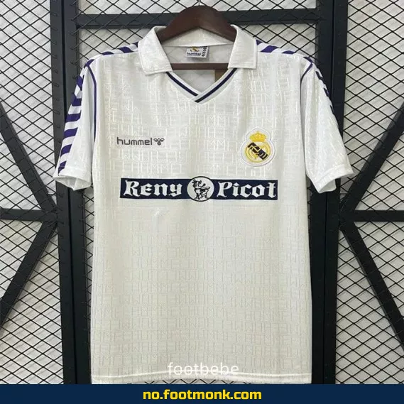 Authentisk Real Madrid Vintage Fotballdrakt 1989-1990 Hjemme – Offisiell Klubbtrøye for Voksne og Barn