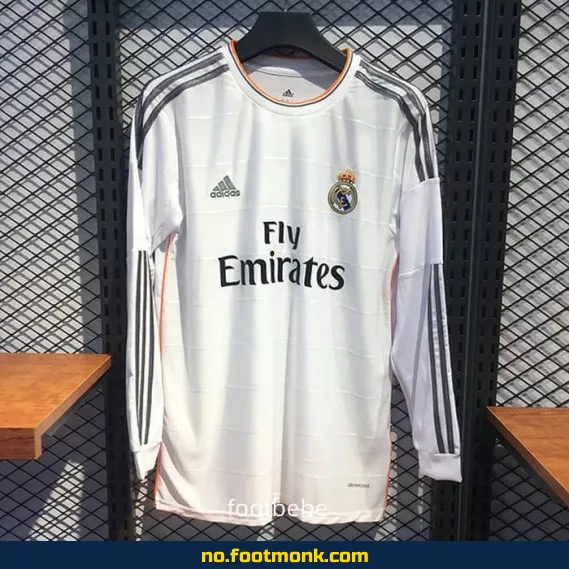Real Madrid Vintage 2013/2014 Hjemmedrakt Langermet Fotballdrakt – Offisiell Fotballtrøye for Voksne og Barn