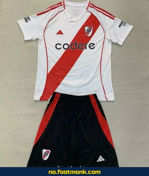 River Plate hjemmedrakt 2024/2025 for barn – Hvit fotballdrakt for barn, offisiell klubbtrøye
