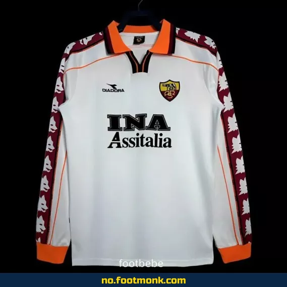 Vintage Roma Fotballdrakt 1998-1999 Borte Langermet – Offisiell Fotballtrøye