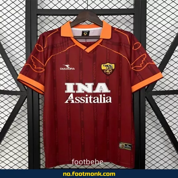 AS Roma Vintage Fotballdrakt 1999-2000 Hjemme – Autentisk Fotballtrøye
