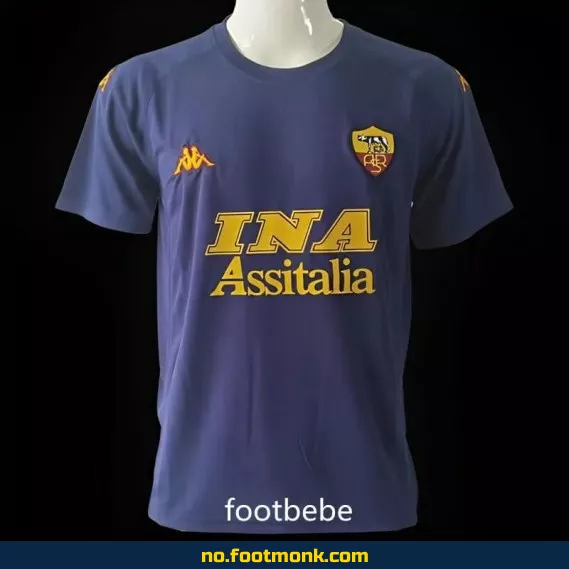 AS Roma Vintage Fotballdrakt 2001-2002 (Tredjedrakt, Blå) – Autentisk Fotballtrøye