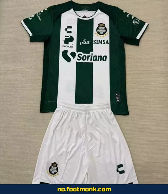 Santos Laguna barnedrakt 2025 hjemme – offisiell fotballdrakt for barn, fotballtrøye med navn, fotballdrakter på nett