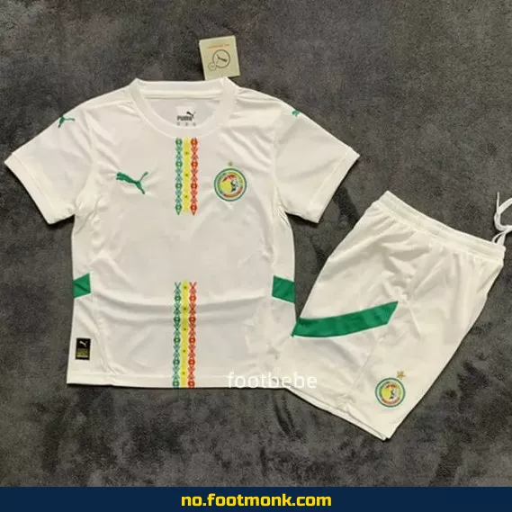 Senegal hjemmedrakt 2024-2025 for barn – Hvit fotballdrakt for barn, offisiell drakt