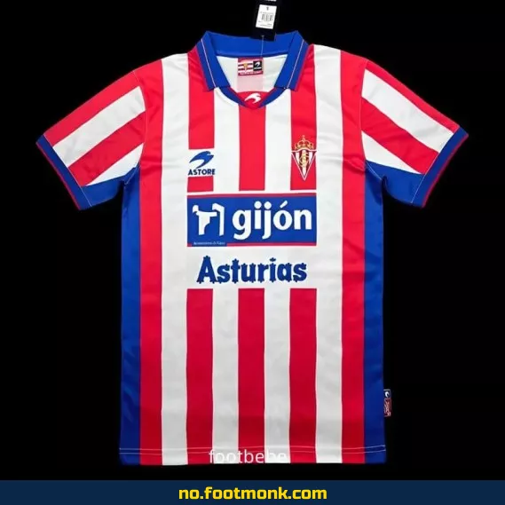 Sporting de Gijón Vintage Hjemmedrakt 2001-2002 – Autentisk Fotballdrakt for Voksne og Barn – Offisiell Klubbtrøye