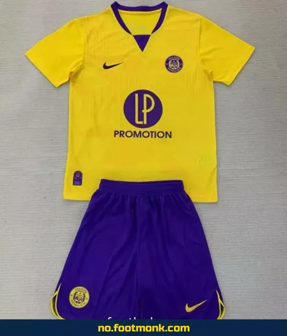 Touloupe barns fotballdrakt 2024-2025 borte gul – Offisiell drakt