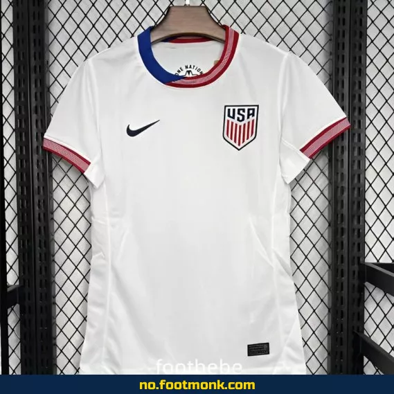 USA Hjemmedrakt 2024/2025 Hvit – Kjøp Offisiell Fotballdrakt for Kvinner | Fotballtrøye med Navn, Authentisk Drakt, Fotballdrakter på Nett