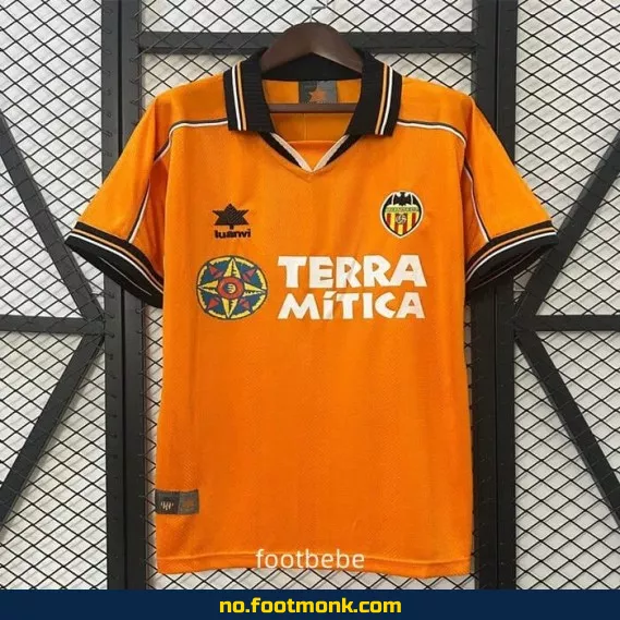 Valencia Vintage 1999-2000 Bortedrakt – Autentisk fotballdrakt med trykk – Fotballtrøye for voksen og barn – Offisiell replica