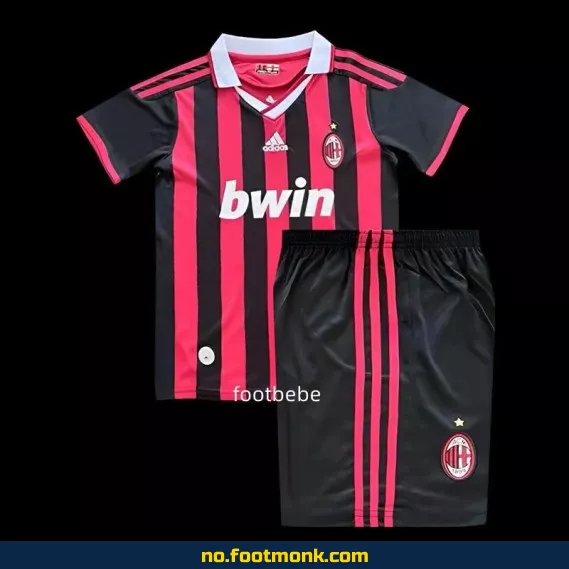 AC Milan Vintage Fotballdrakt for Barn (2009-2010 Hjemme) – Autentisk Fotballtrøye