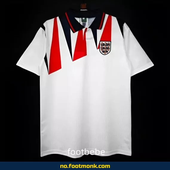 Vintage Englands hjemmedrakt 1992 - Hvit fotballdrakt for voksne og barn - Autentisk fotballtrøye med trykk