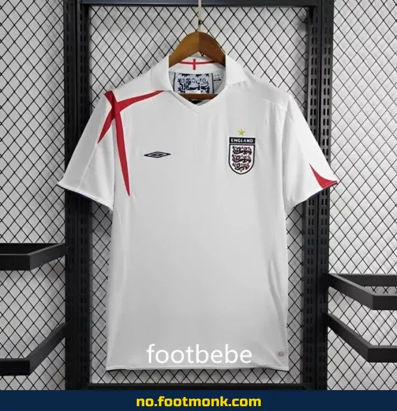 Vintage Englands hjemmedrakt 2006 - Hvit fotballdrakt for voksne og barn, autentisk replica