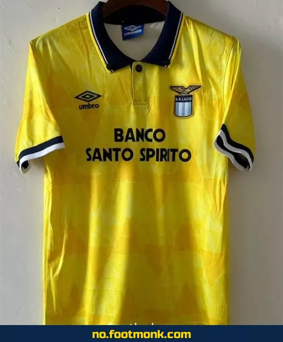 Vintage Lazio 1991 bortedrakt i gul – Autentisk fotballdrakt for voksne og barn