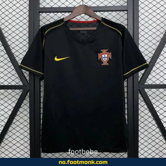 Portugal 2006 Ekte Vintage Fotballdrakt – Svart Bortedrakt (Authentisk Replica)
