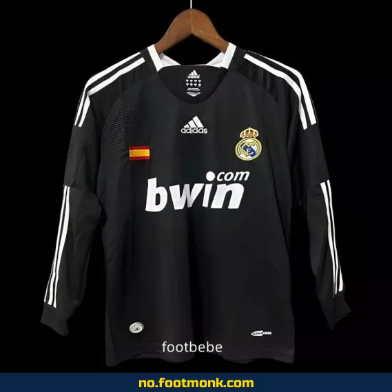 Vintage Real Madrid Fotballdrakt 2008-2009 – Langermet Svart Trøye | Offisiell Fotballdrakt for Voksne og Barn | Kjøp Autentisk Fotballtrøye på Nett