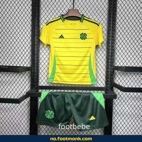 Celtic FC 2024/2025 borte fotballdrakt for barn (gul) – Offisiell drakt, fotballtrøye med trykk, fotballdrakter for alle aldre