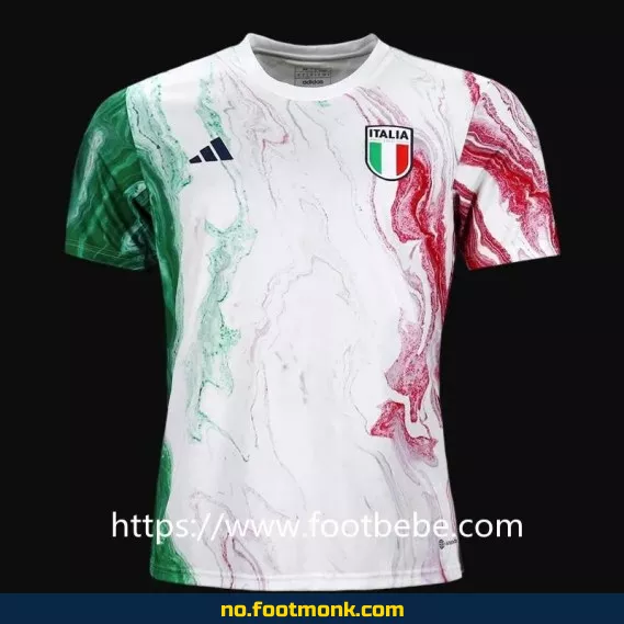 Italienske fotballdrakter 2023 - Hvit pre-match drakt | Offisiell fotballdrakt for barn og voksne | Fotballtrøye med trykk | Kjøp nå