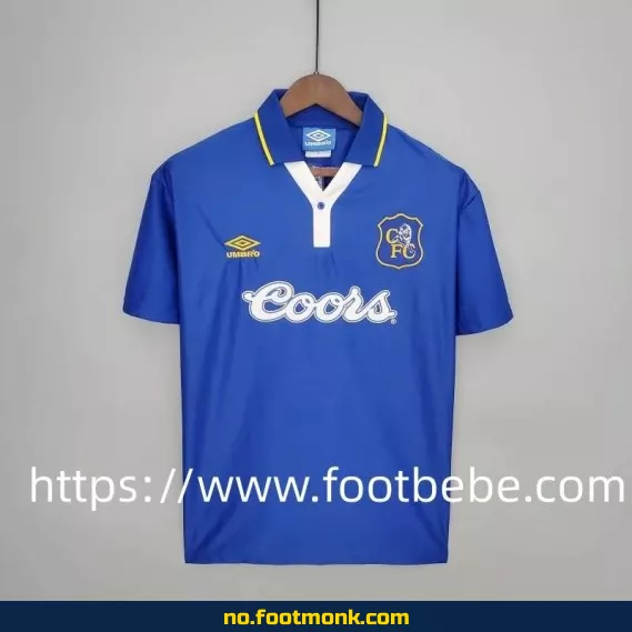 Vintage Chelsea hjemmedrakt 1995-1997 – Autentisk fotballdrakt for voksne og barn, fotballtrøye med trykk, billig fotballdrakt på nett