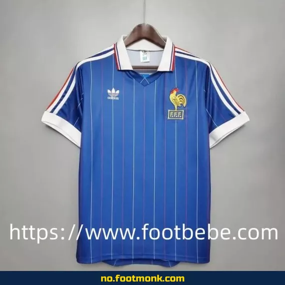 Vintage Frankrike hjemmedrakt fra VM 1982 - Autentisk fotballdrakt for voksne og barn