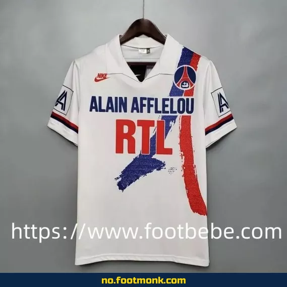 Vintage PSG fotballdrakt 1990-1991 (hjemmebane, hvit) – Autentisk fotballtrøye