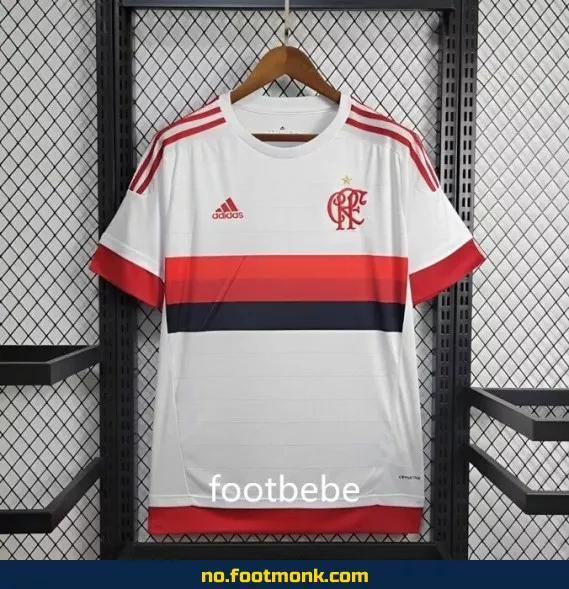 Flamengo Vintage 2015-2016 Borte Drakt Hvit – Fotballdrakt for Voksne/Barn, Offisiell Replica, Fotballtrøye med Trykk