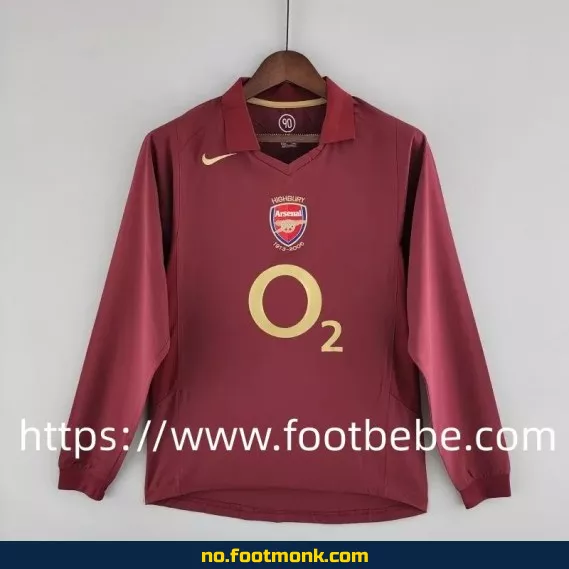Vintage Arsenal hjemmedrakt 2005-2006 langermet fotballdrakt – autentisk fotballtrøye for voksne og barn