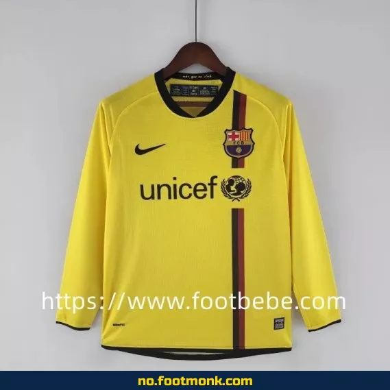 Vintage FC Barcelona bortedrakt 2008-2009 (ekte, langermet, utenlands) – Fotballdrakt for voksne/herrer – Authentisk fotballtrøye til salgs – Nettbutikk