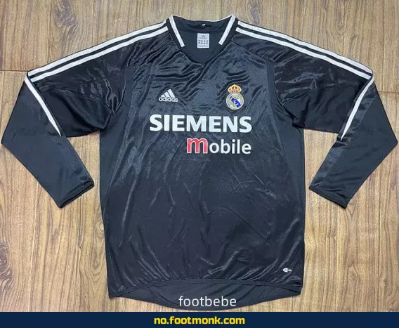 Vintage Real Madrid fotballdrakt 2004-2005 borte langermet – Autentisk fotballtrøye for voksne og barn