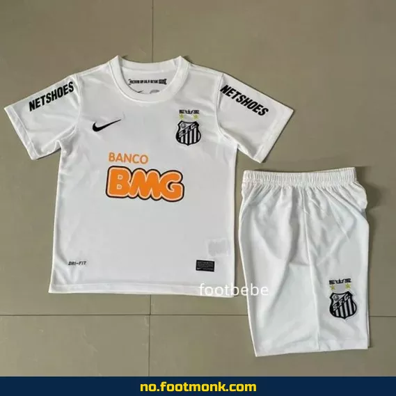 Vintage Santos hjemmedrakt 2011-2012 for barn – Hvit fotballdrakt barn, autentisk fotballtrøye, offisiell klubbdrakt
