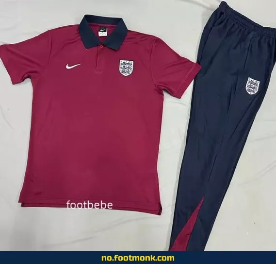 Englands fotballdrakt 2025-2026 rød Polo – Offisiell fotballtrøye for barn og voksne