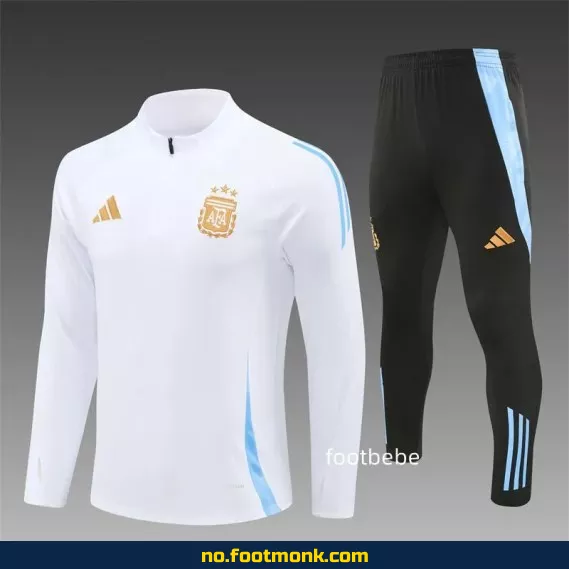 Argentinas offisielle hjemmedrakt 2024-2025 – Hvit halvgenser fotballdrakt